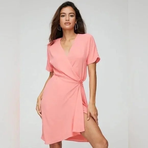 Babaton Dresses & Skirts - Aritzia ⚜️ Babaton Wallace Coral Wrap Dress